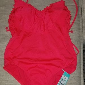 Womens Neon Red Seafolly one piece swimsuit